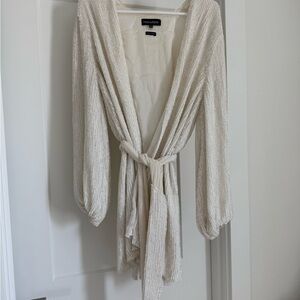 Retrofete White Gabrielle Robe Dress